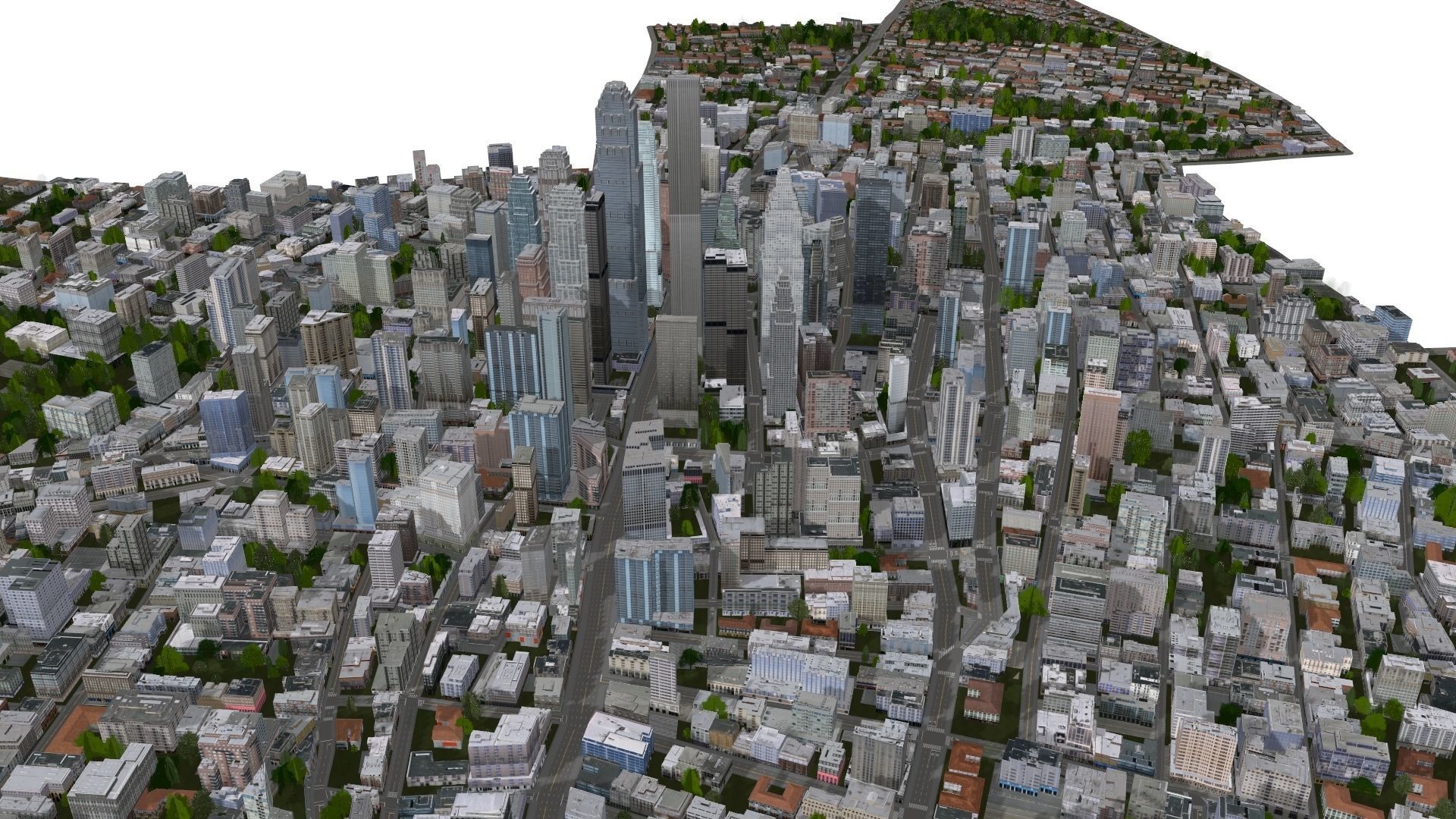 Neighborhood city 3D model_2