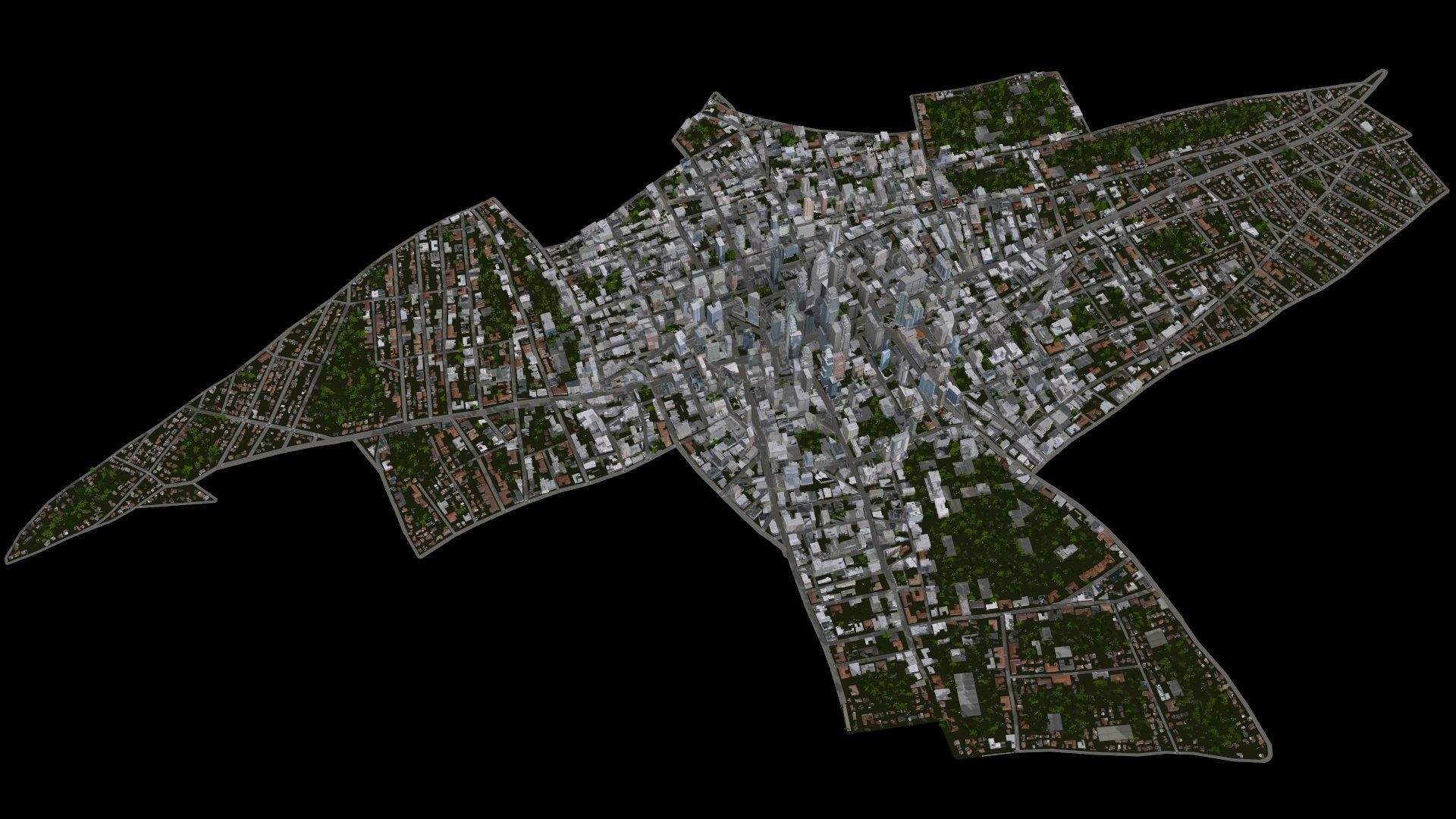 Neighborhood city 3D model_8