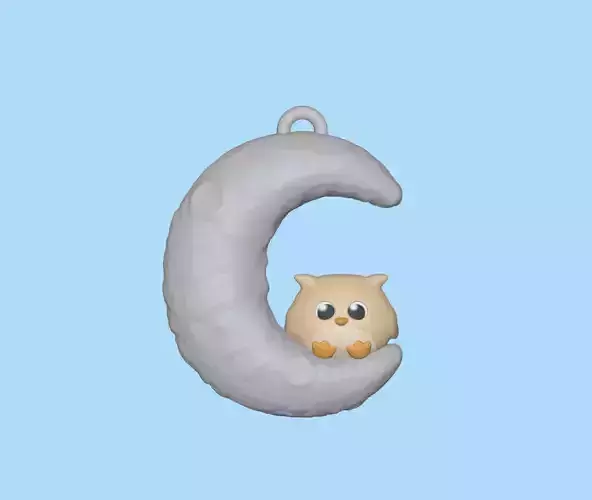A cute Owl Moon to decorate and play 3D print model