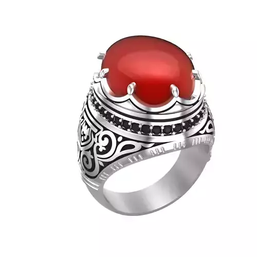 035 - Black Oxodised Gents Antique Ring