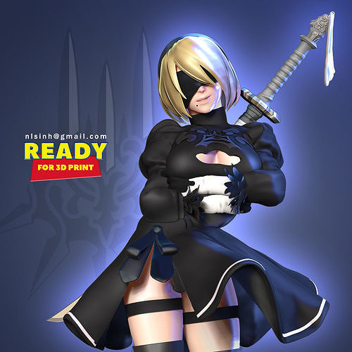 I am Nier 2B 3D print model