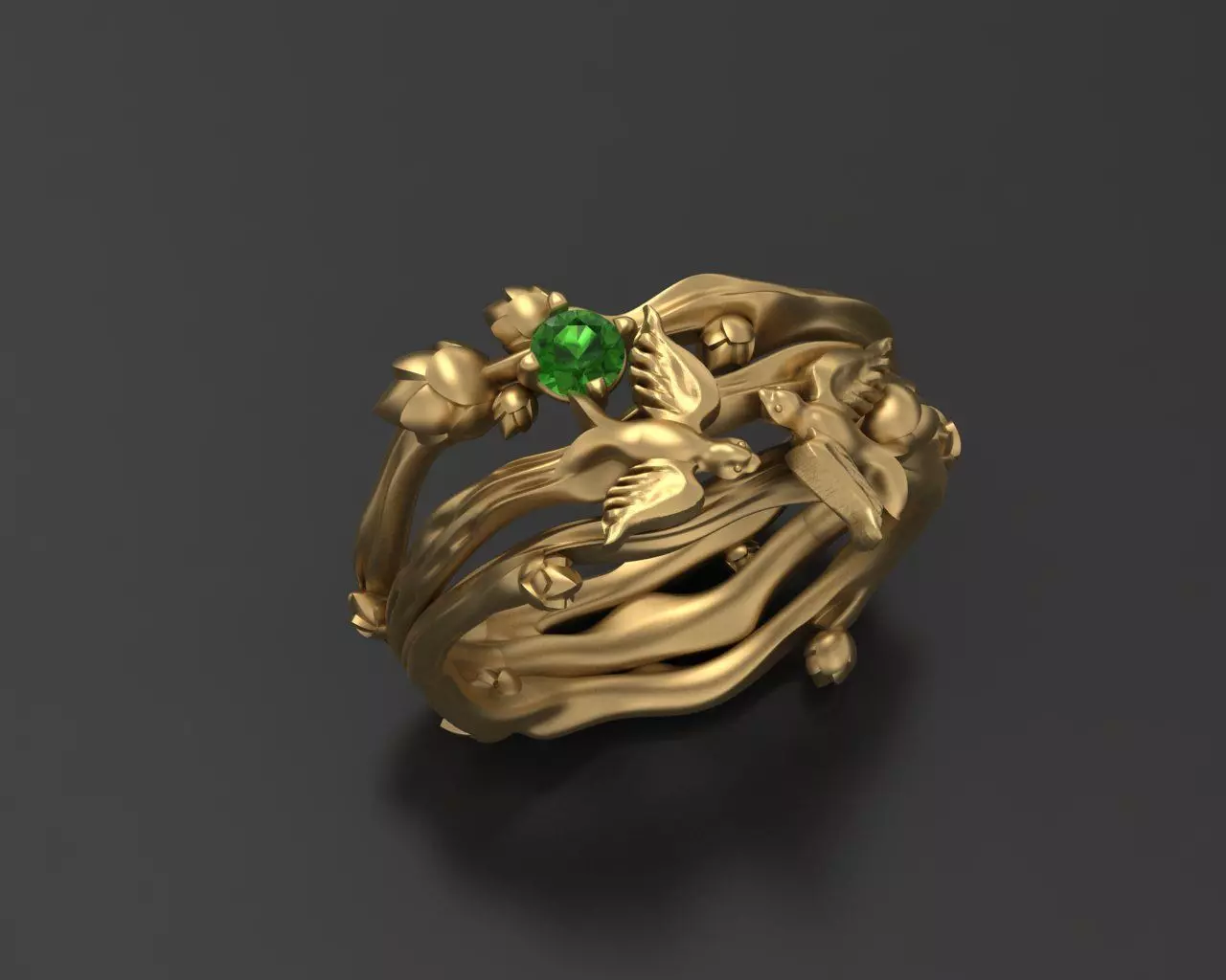 Ring with birds 3D print model