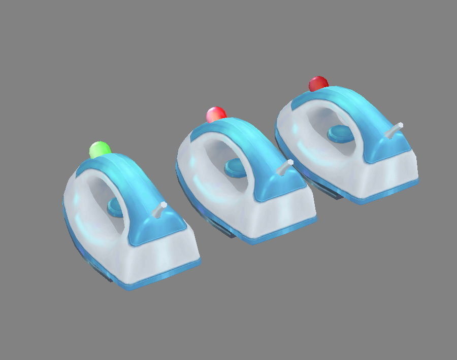 Cartoon electric iron - Ironing board in cleaning appliance Low-poly 3D model_2