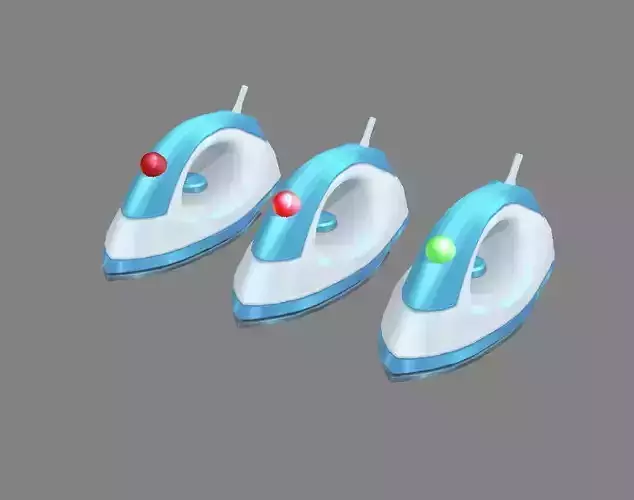 Cartoon electric iron - Ironing board in cleaning appliance