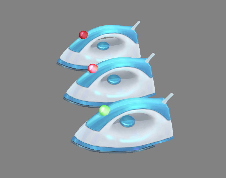 Cartoon electric iron - Ironing board in cleaning appliance Low-poly 3D model_1