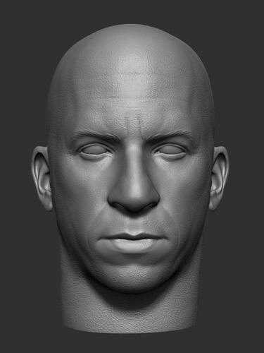 Vin Diesel onesixth scale Headsculpt for 3d print  3D print model