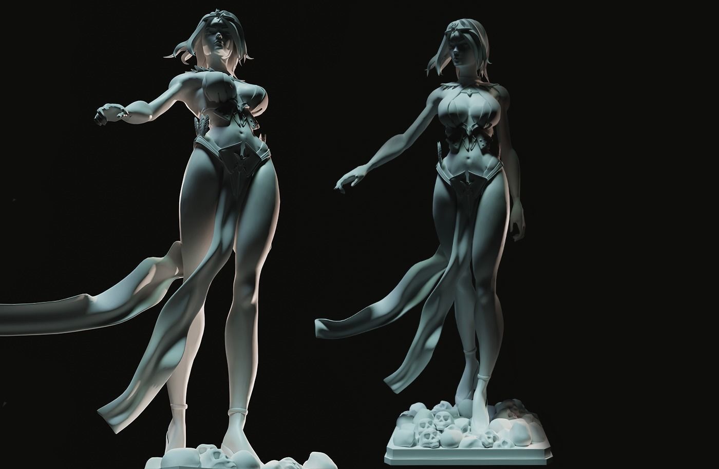 Basic female body model 3D model_4