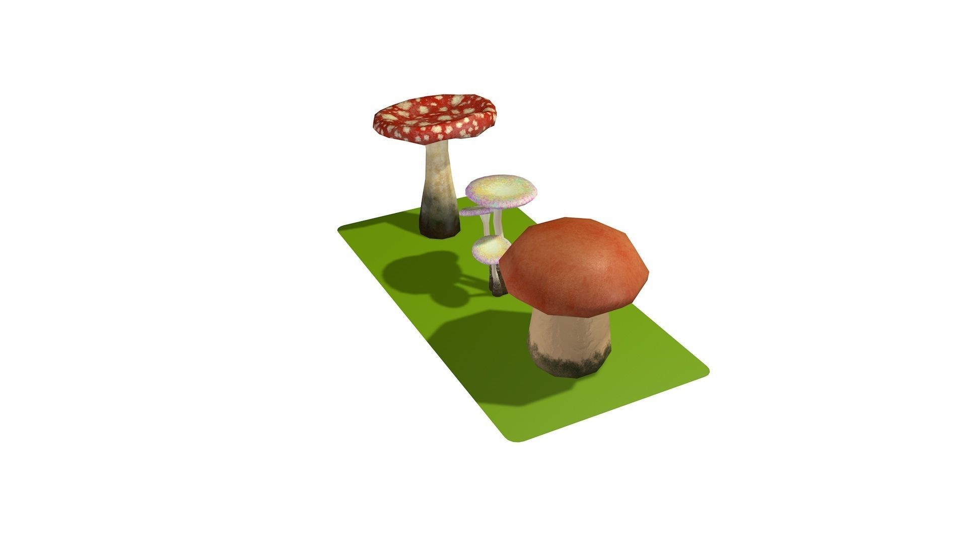 Mushrooms Low-poly 3D model_2