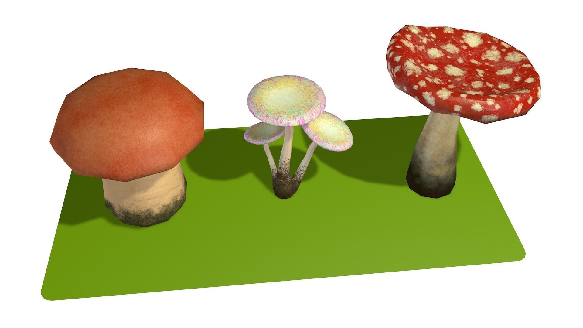 Mushrooms Low-poly 3D model_5