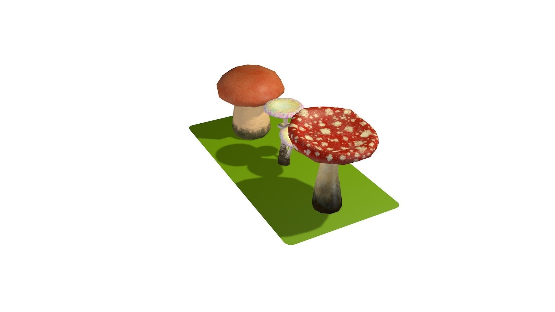 Mushrooms Low-poly 3D model_3