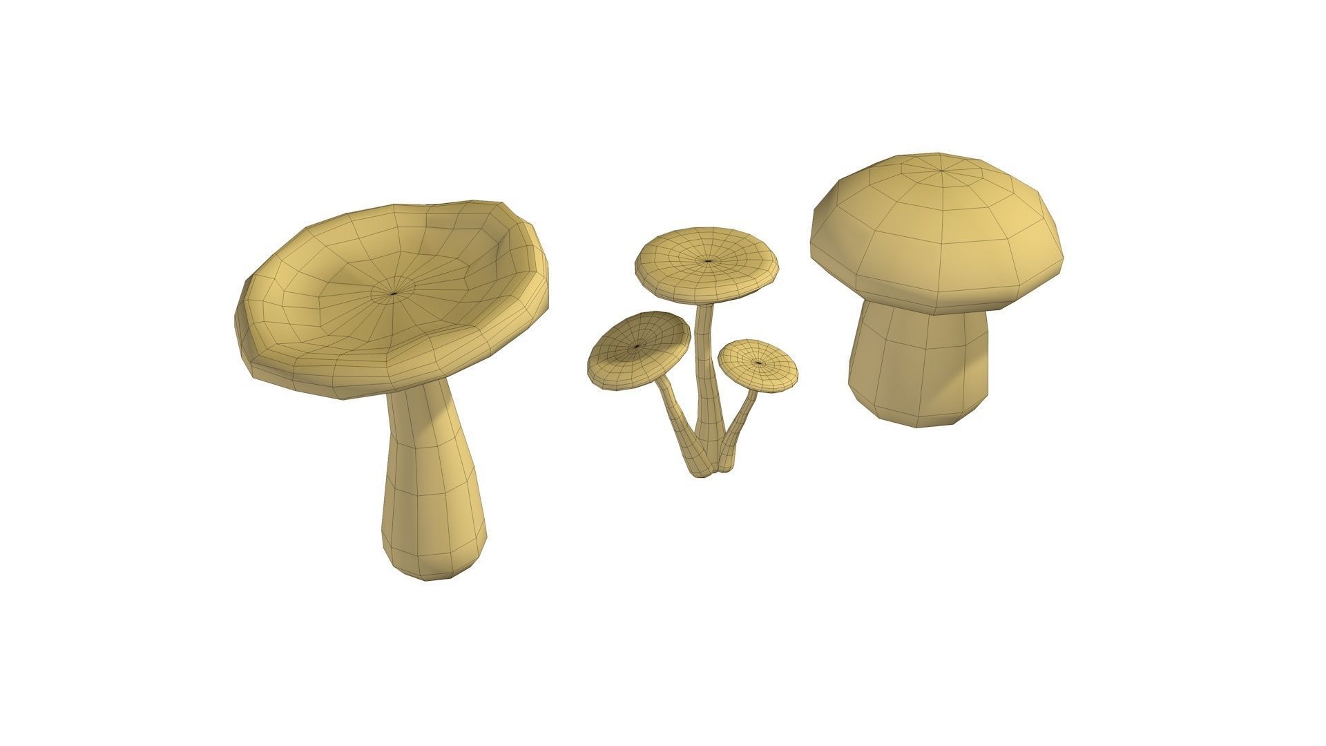 Mushrooms Low-poly 3D model_9