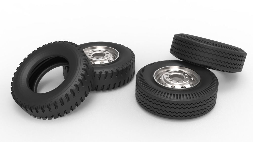 Printable 14th Scale hollow RC Truck Rear tyre print model 3D print model_3