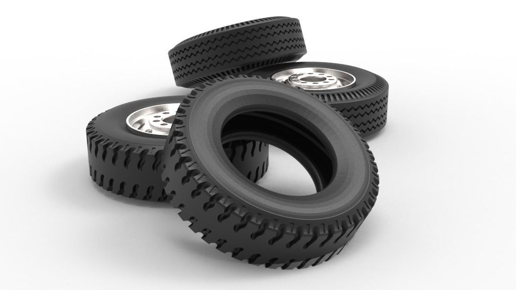 Printable 14th Scale hollow RC Truck Rear tyre print model 3D print model_4