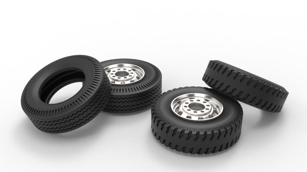 Printable 14th Scale hollow RC Truck Rear tyre print model 3D print model_2