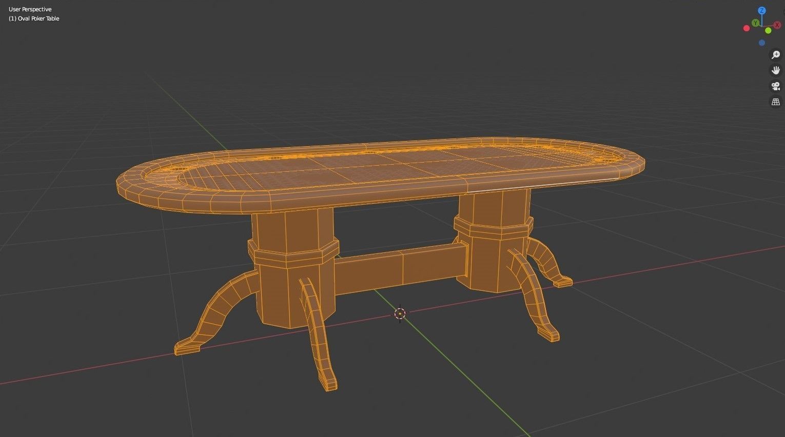 Poker table Low-poly 3D model_8