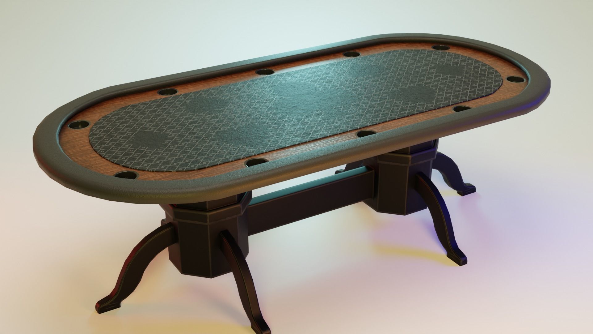 Poker table Low-poly 3D model_1