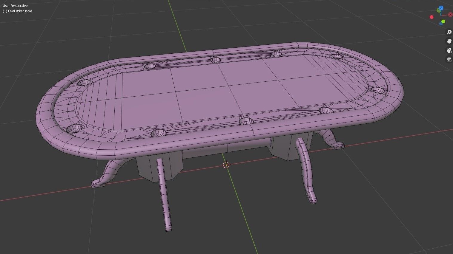Poker table Low-poly 3D model_7