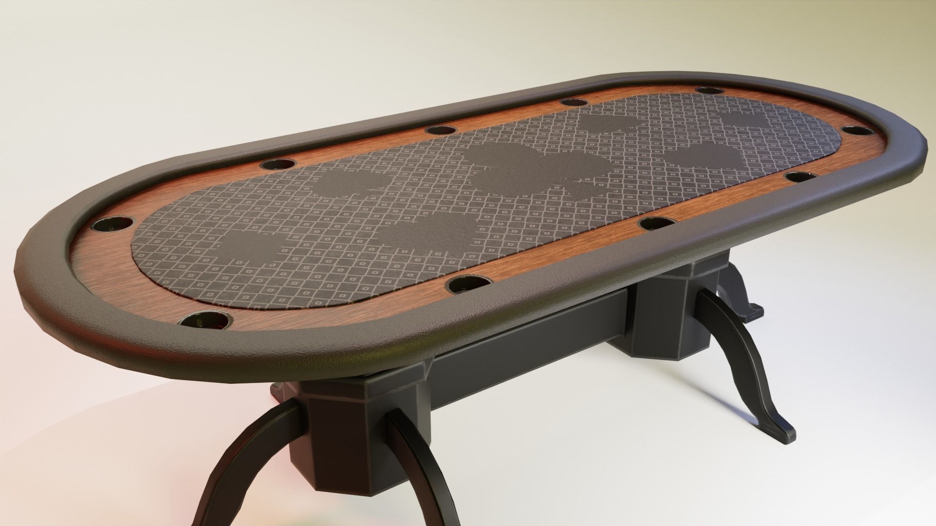 Poker table Low-poly 3D model_3