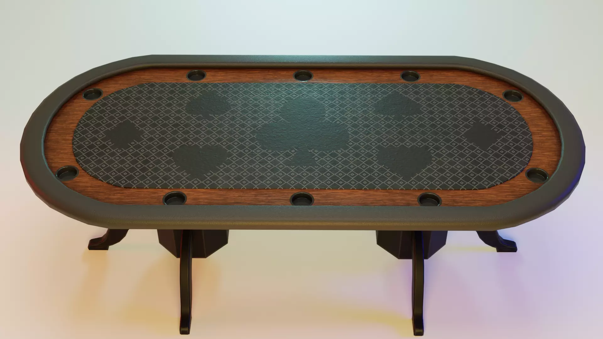 Poker table Low-poly 3D model_0