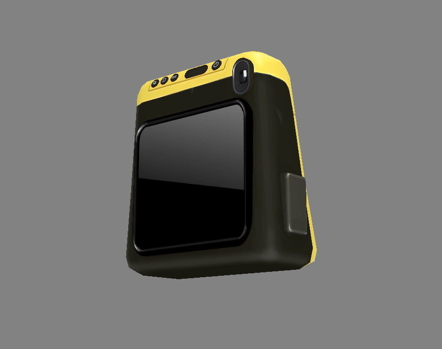Cartoon Digital Camera - Yellow Low-poly 3D model_4