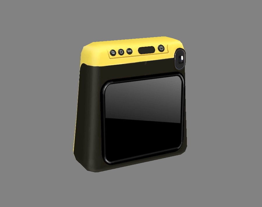 Cartoon Digital Camera - Yellow Low-poly 3D model_3