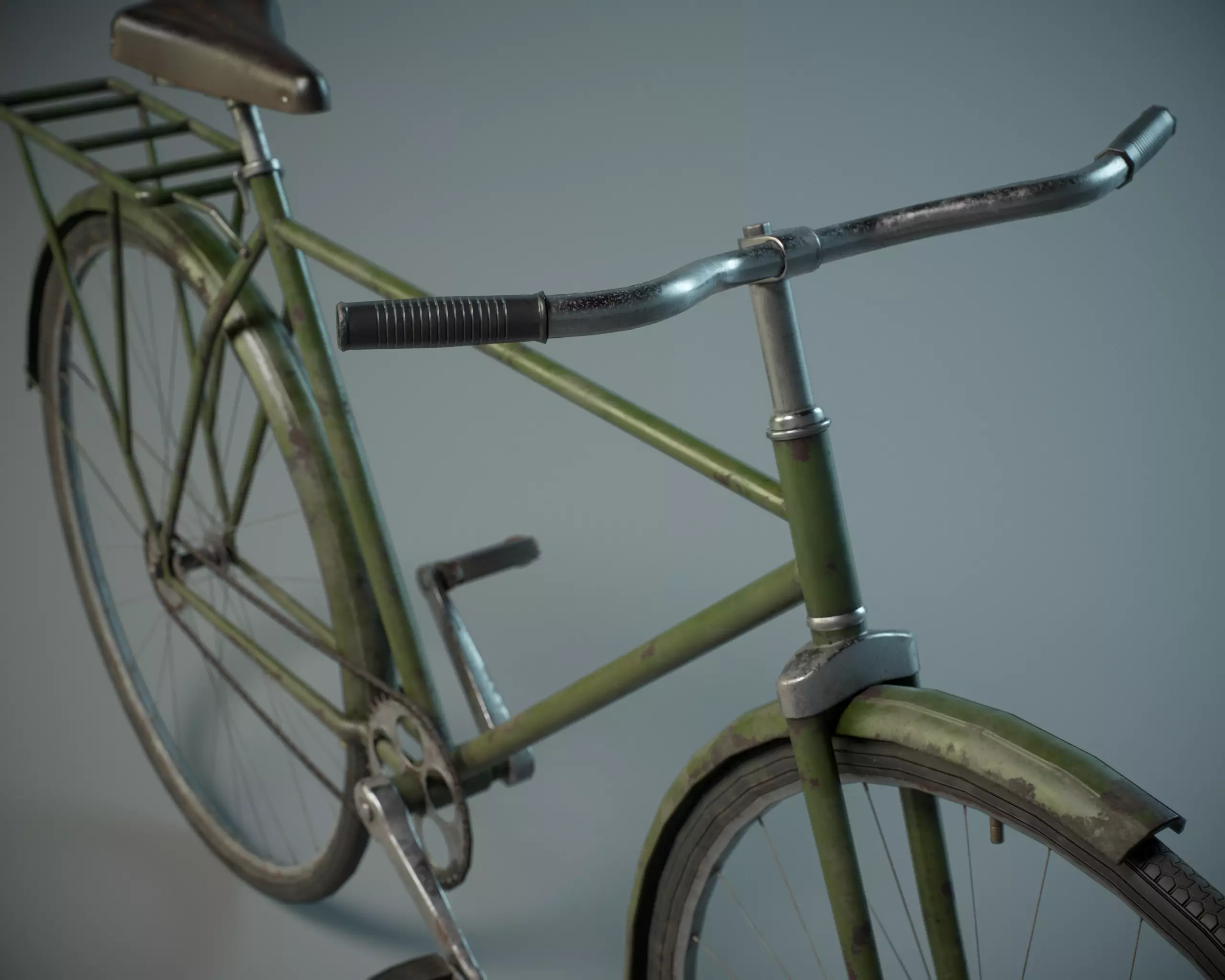Old Bicycle PBR Low-poly 3D model