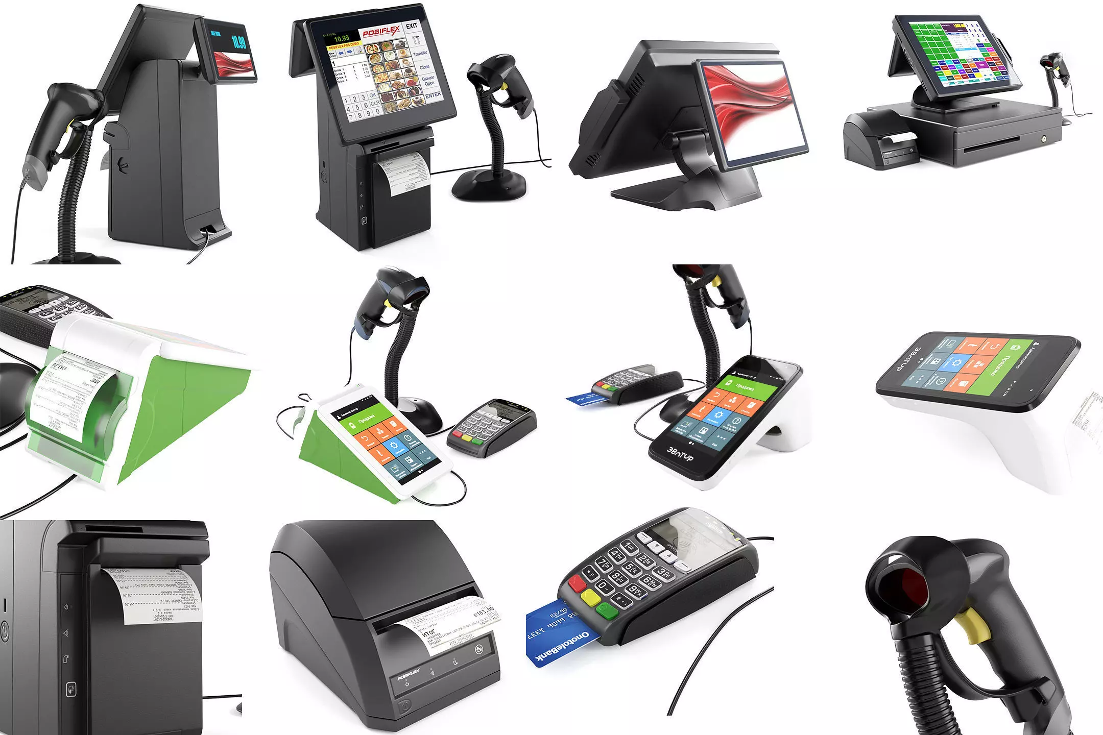  Online POS terminals and cash register equipment 3D Model Collection_0