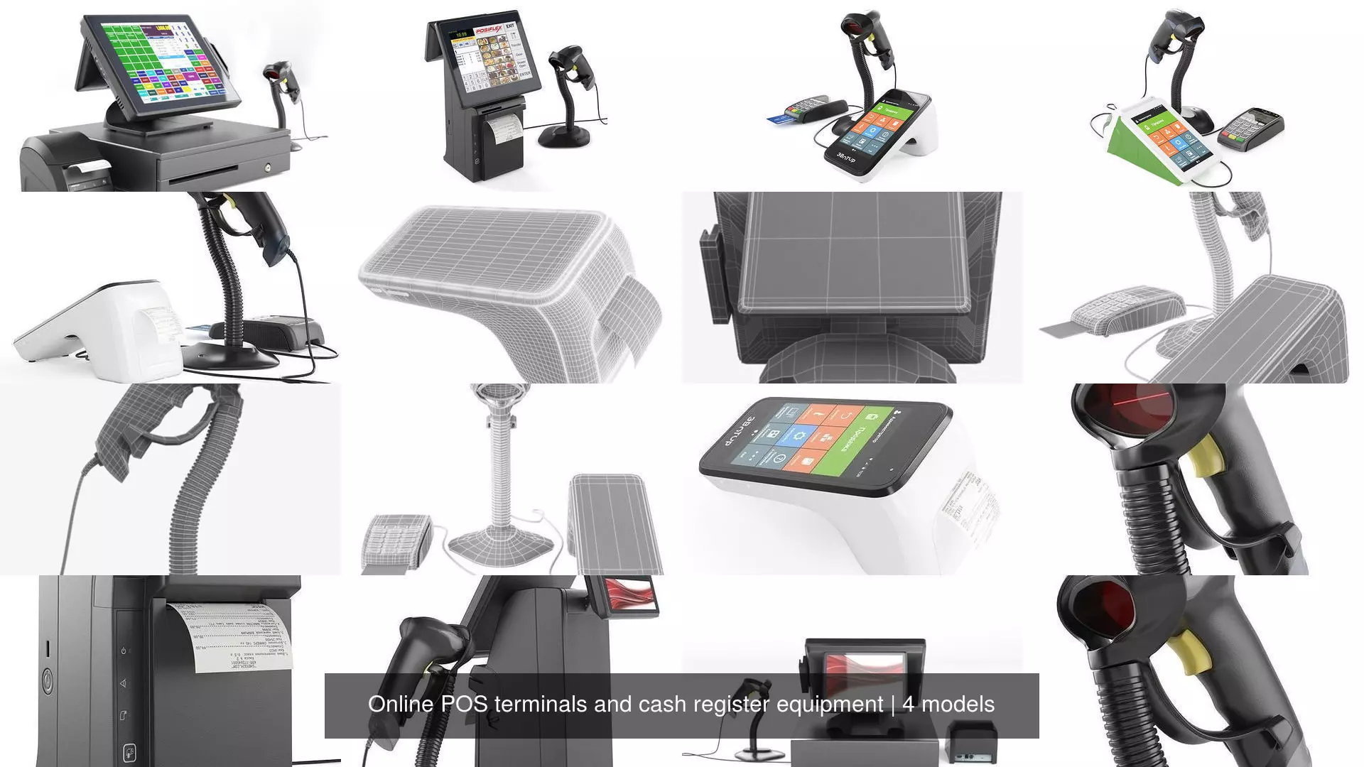  Online POS terminals and cash register equipment 3D Model Collection_1