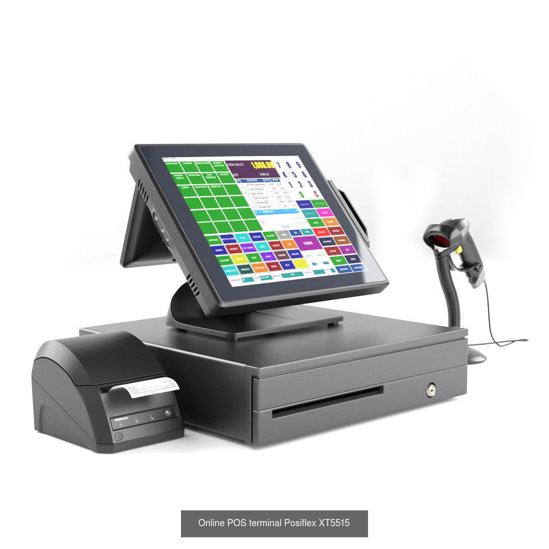  Online POS terminals and cash register equipment 3D Model Collection_2