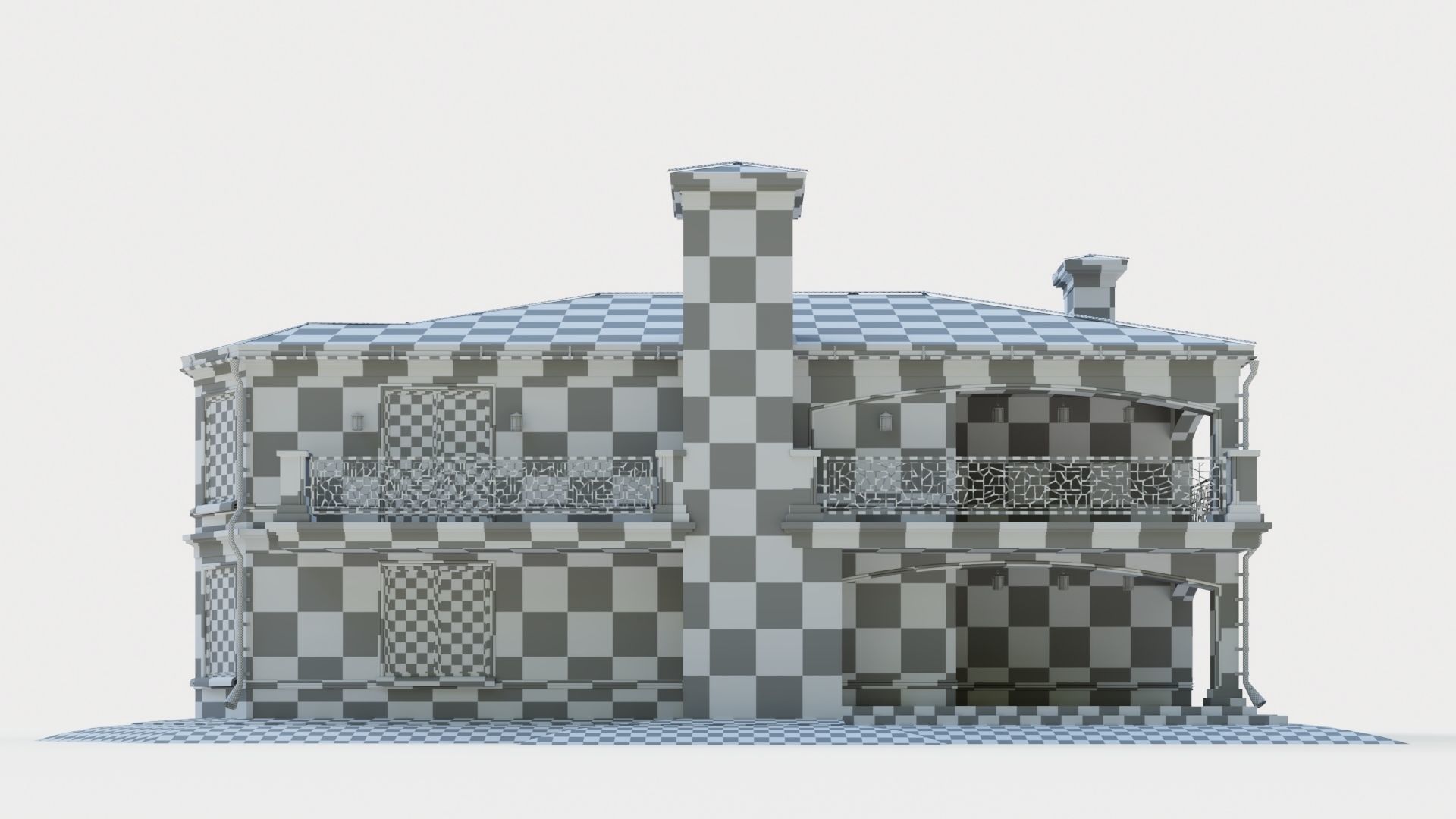 House in neoclassical style 3D model_15
