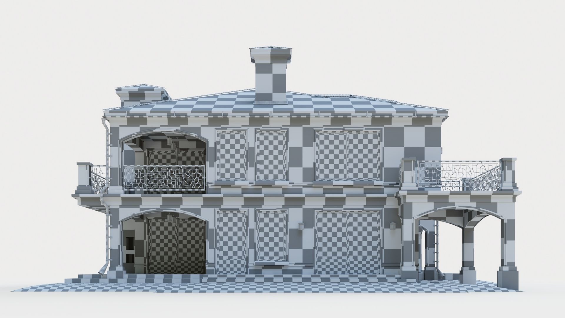 House in neoclassical style 3D model_17