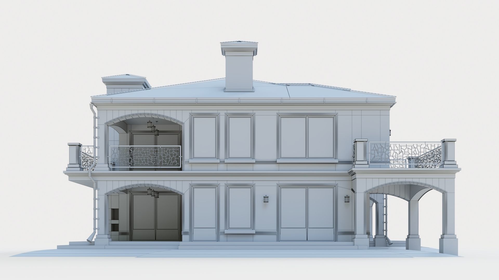 House in neoclassical style 3D model_28