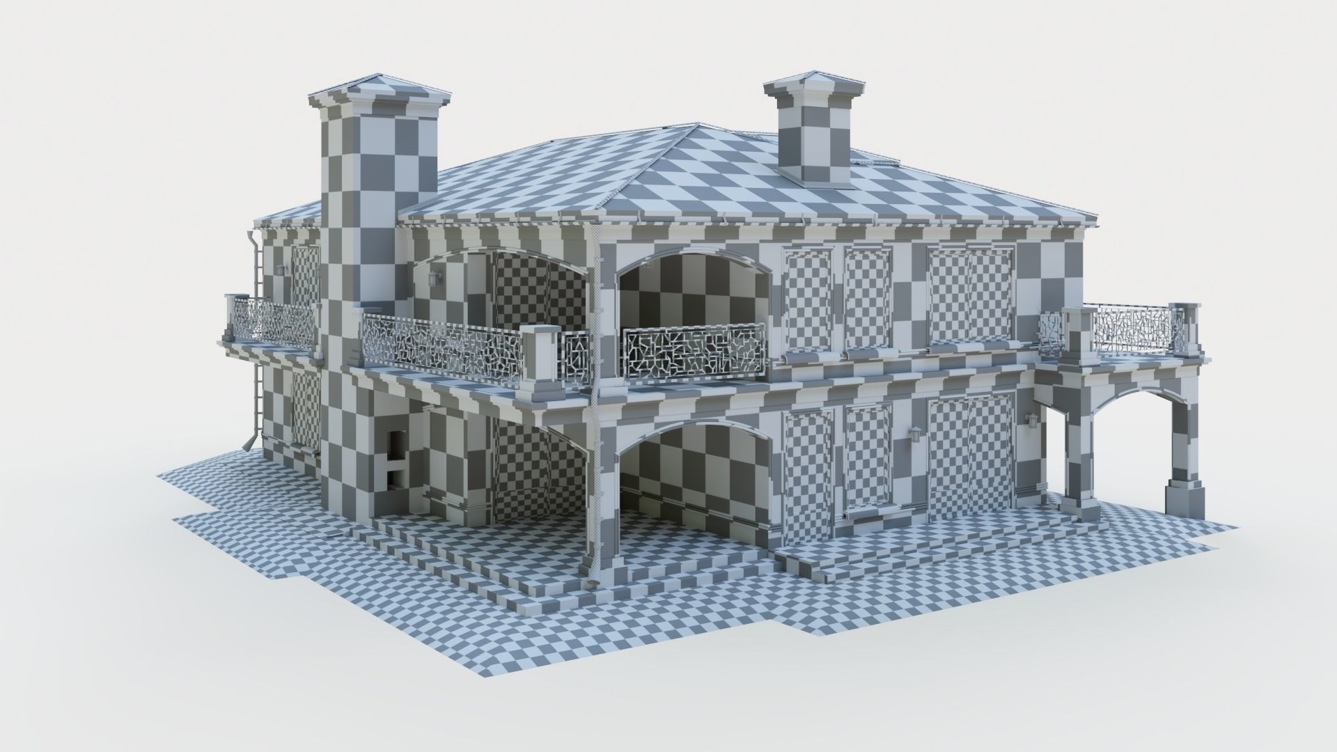 House in neoclassical style 3D model_21