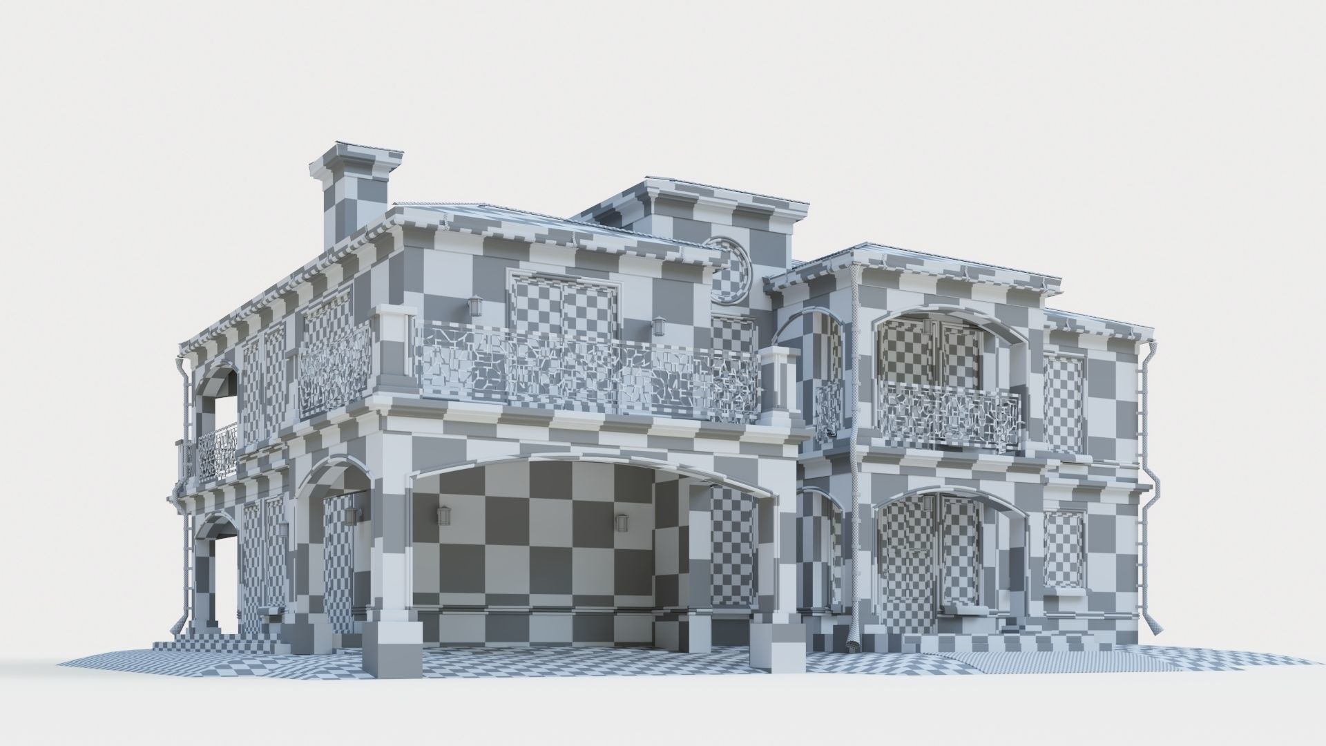House in neoclassical style 3D model_18