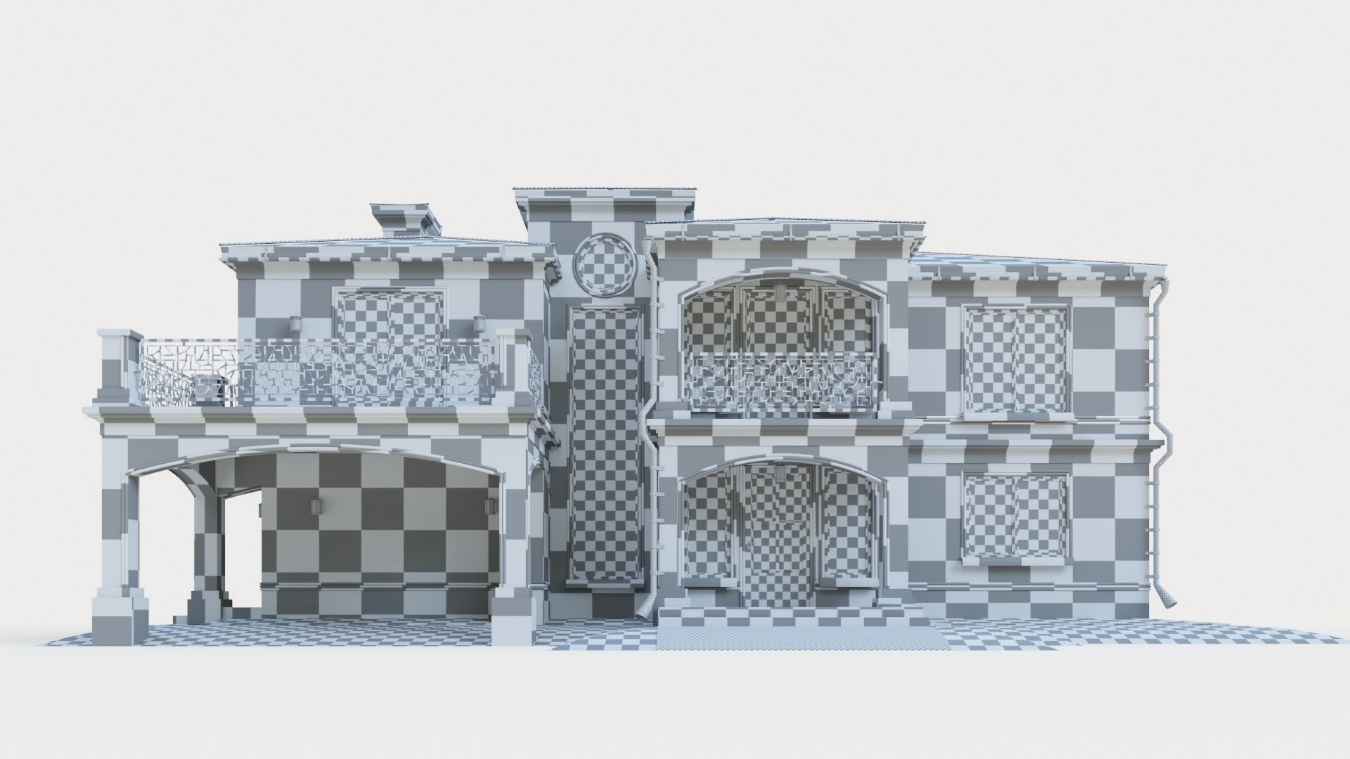 House in neoclassical style 3D model_11