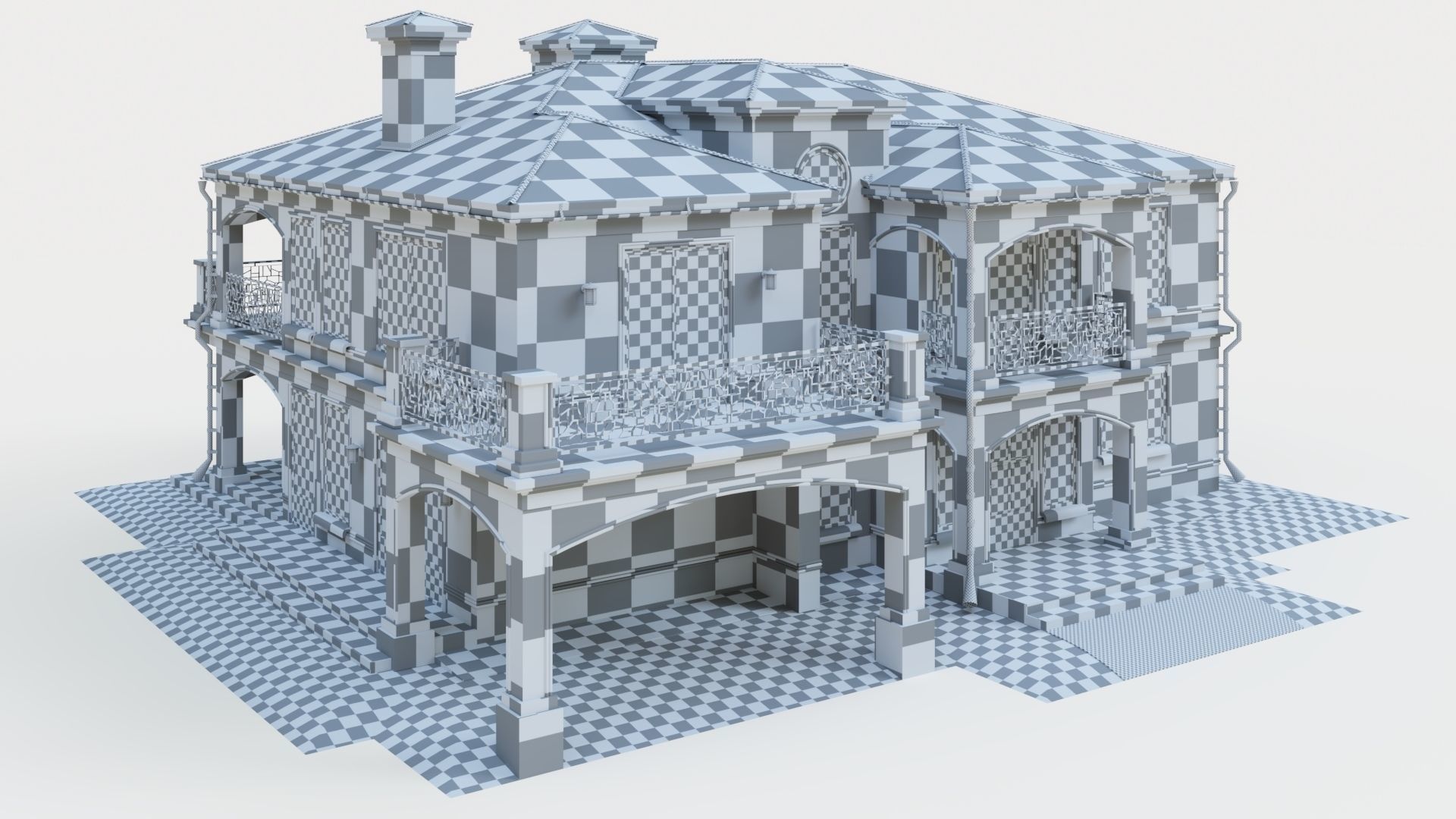 House in neoclassical style 3D model_19