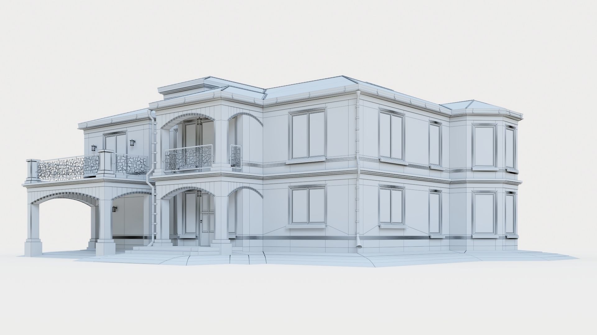 House in neoclassical style 3D model_23