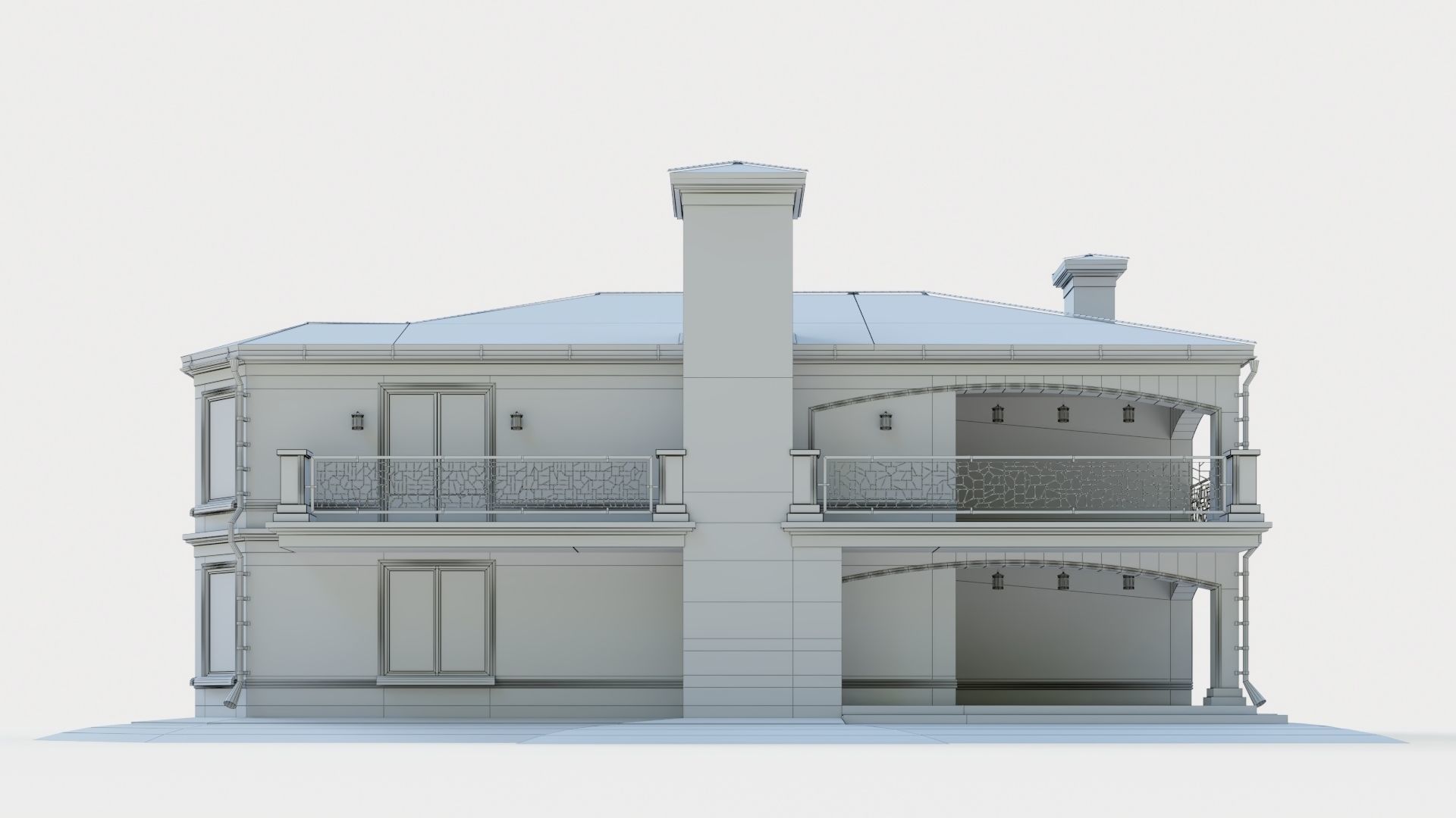 House in neoclassical style 3D model_26