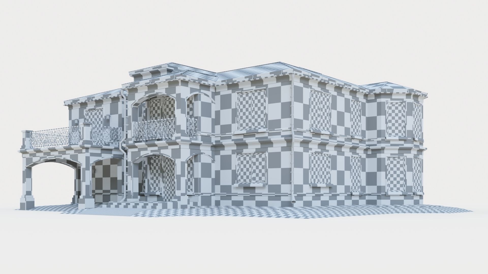 House in neoclassical style 3D model_12
