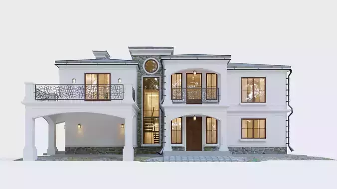 House in neoclassical style 3D model