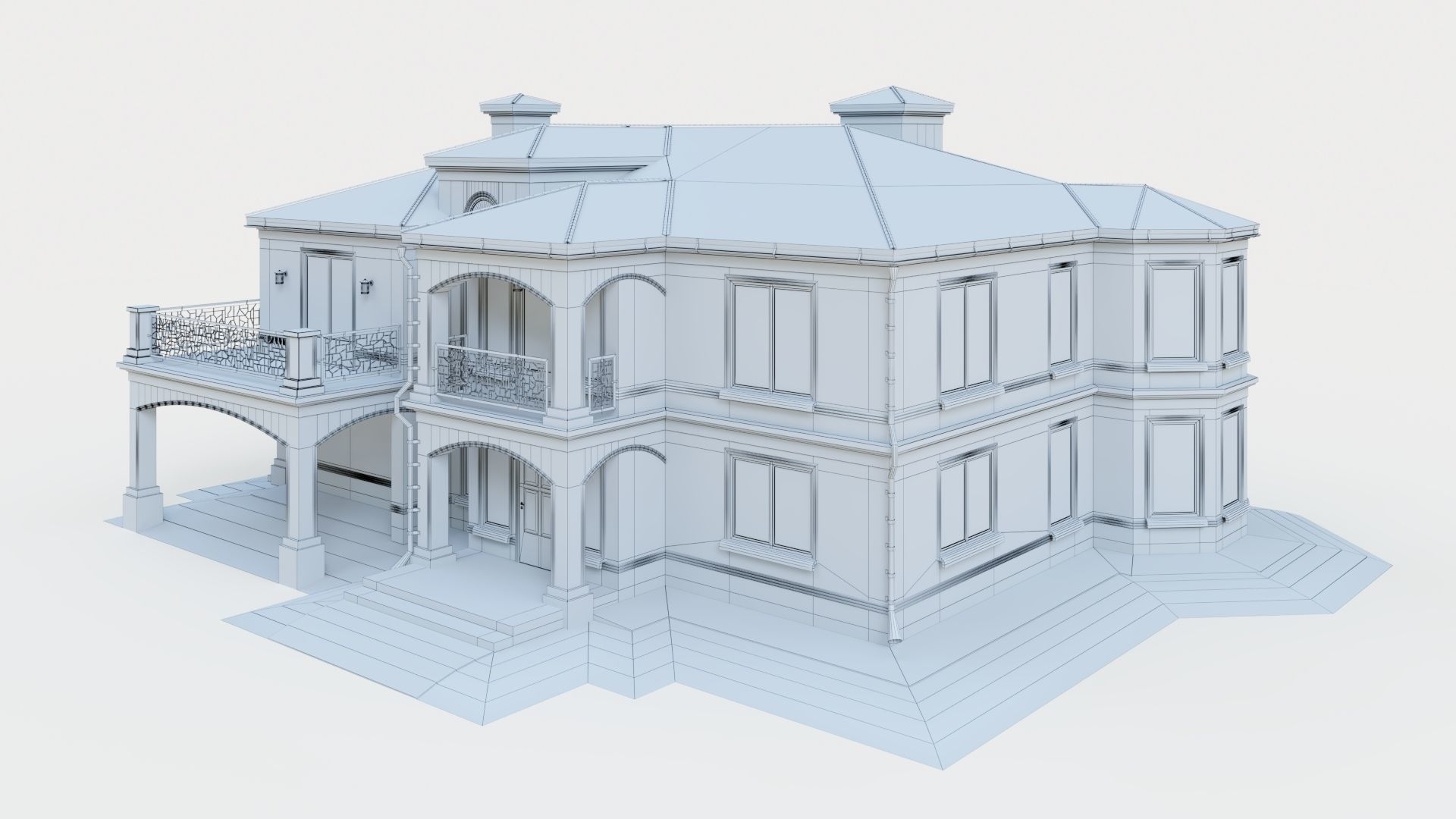 House in neoclassical style 3D model_31