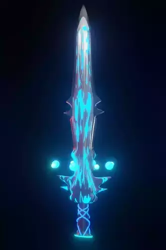 BLUE SWORD WITH ENERGY BALL AROUND
