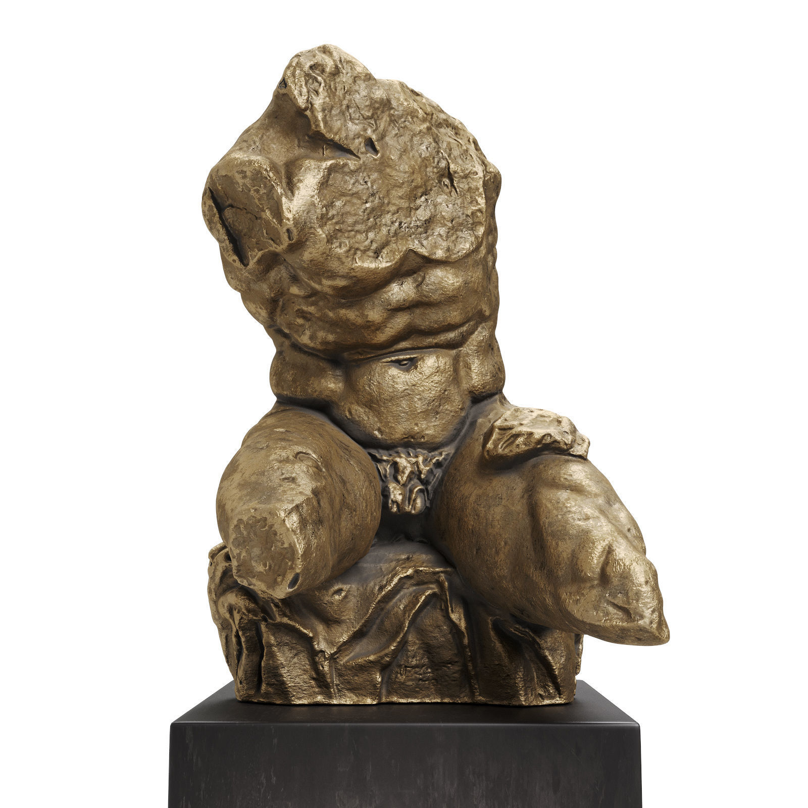 The Belvedere Torso sculpture bronze 3D model_1