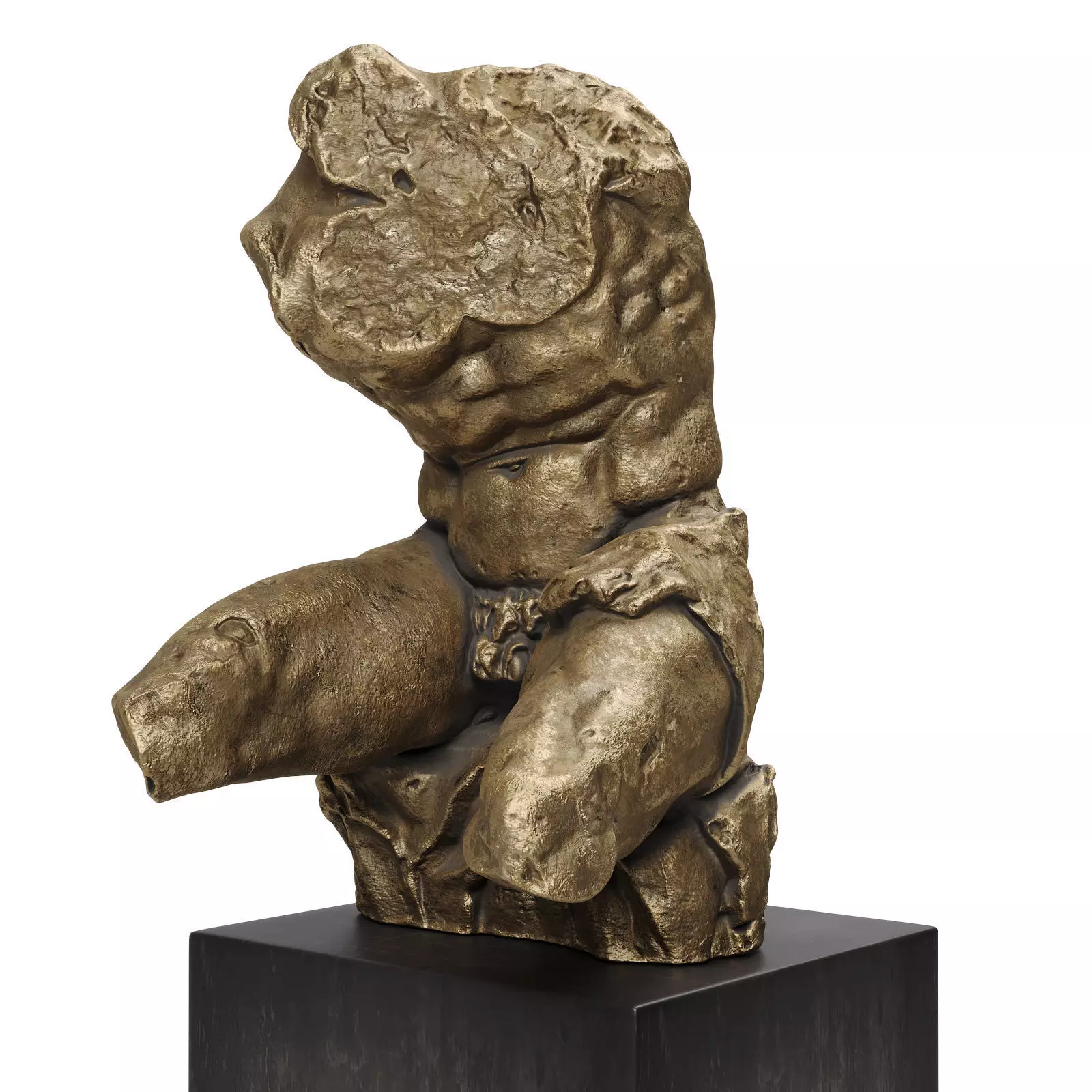 The Belvedere Torso sculpture bronze 3D model_0