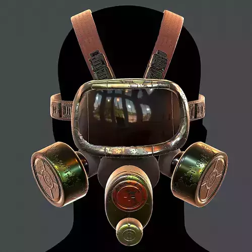 Gas mask helmet 3d model scifi Low-poly 
