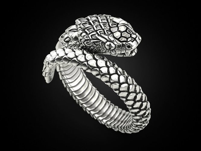 Snake ring around the finger 3D print model