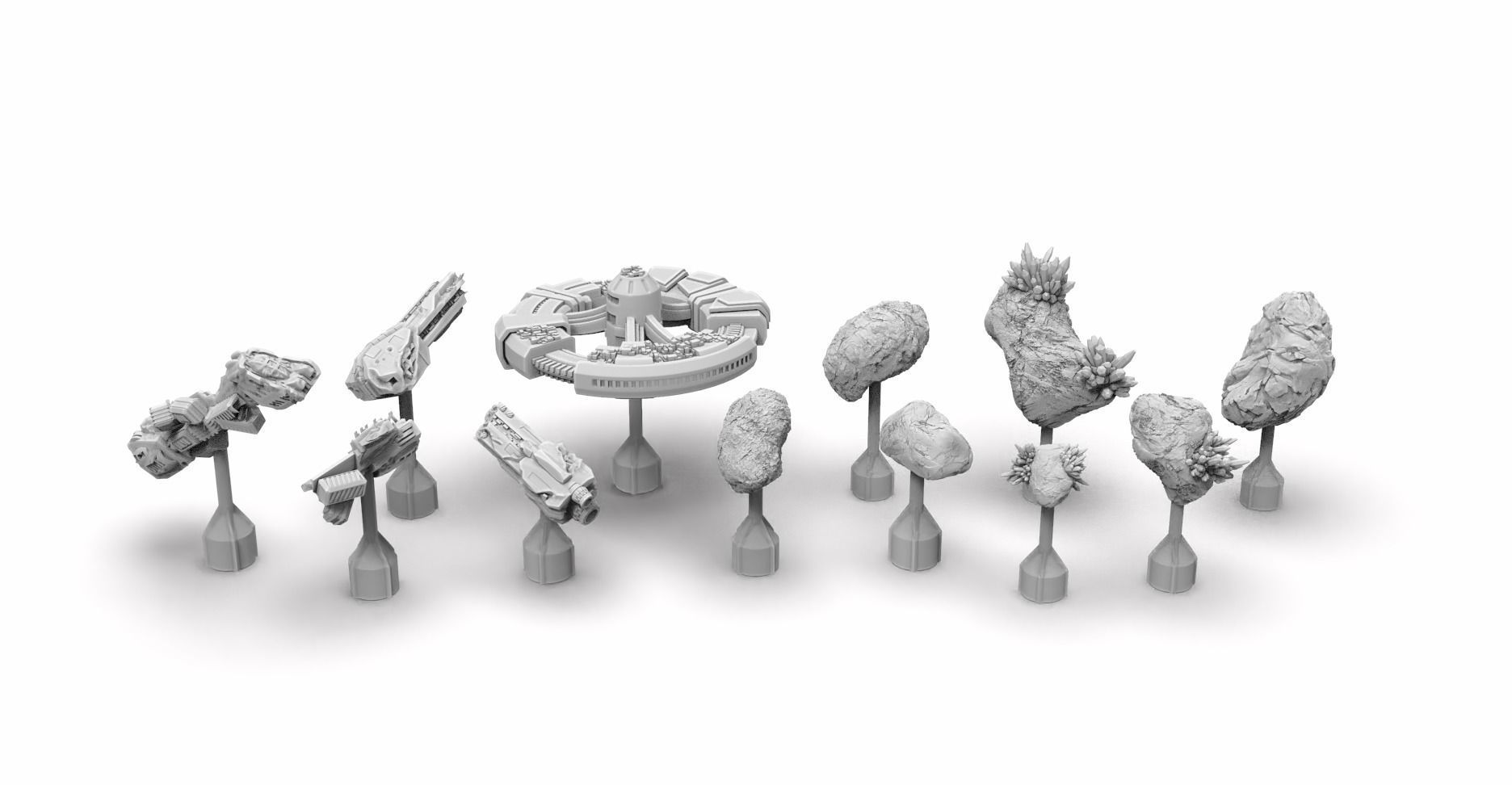 Obstacles Terrain for Star Wars Armada 3D print model_2