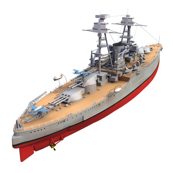 BB 36 USS Nevada 1941 3D model_2
