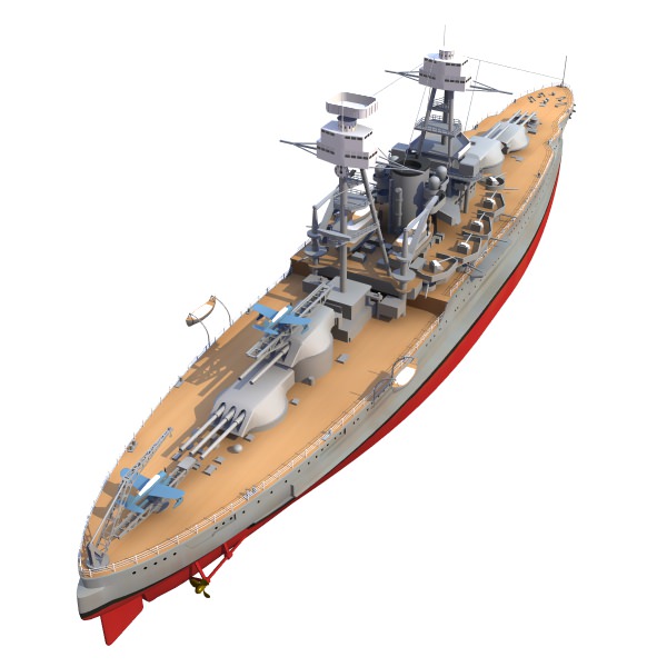 BB 36 USS Nevada 1941 3D model_5