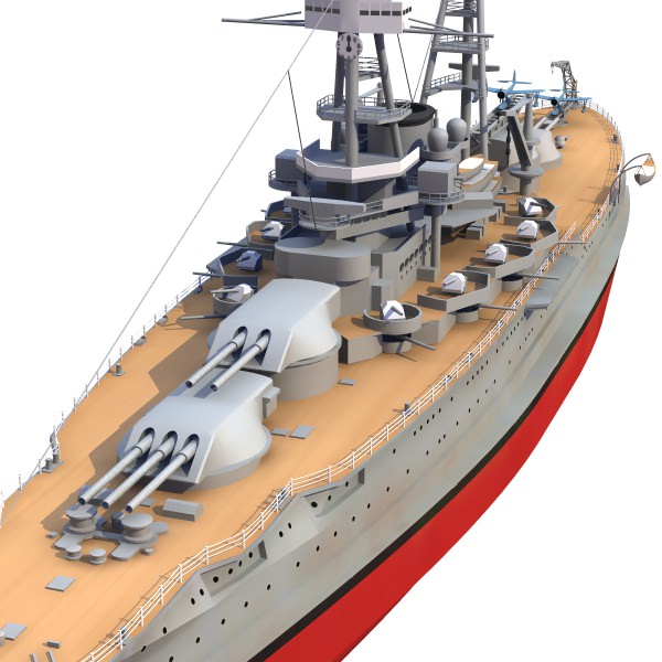 BB 36 USS Nevada 1941 3D model_4